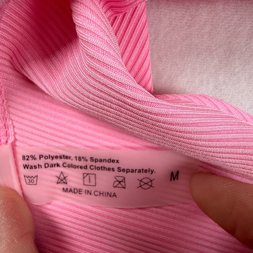 Aurelle Ribbed Bikini Bottom Pink Sz M - Picture 4 of 4